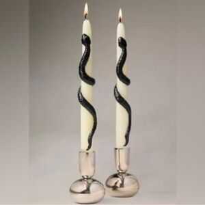 Snake Taper Candles Ivory From Anthropologie NIB